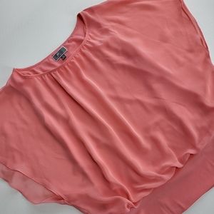 Salmon Butterfly Sleeve Banded Top